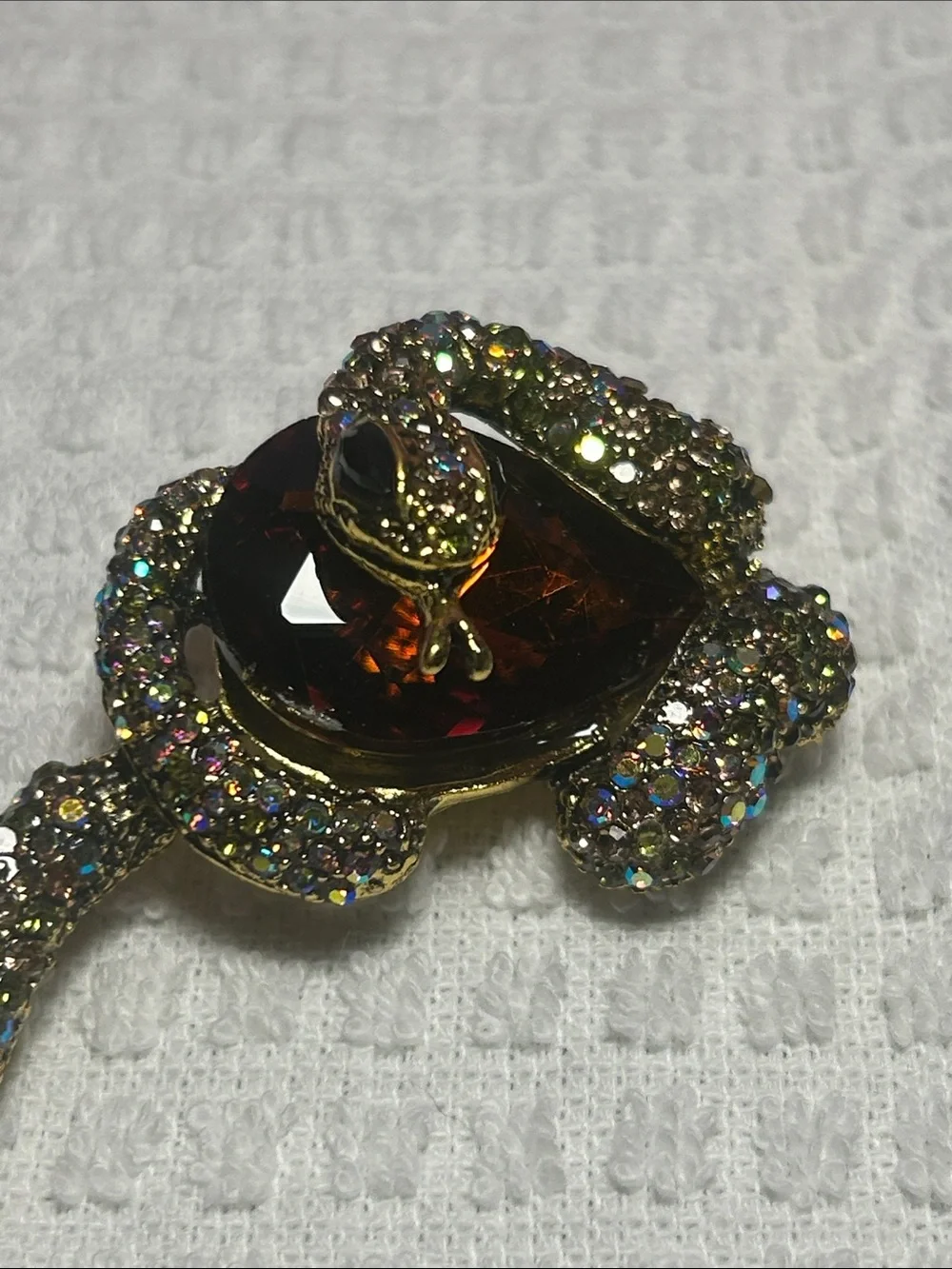 Large Snake 🐍 and Golden Topaz Brooch